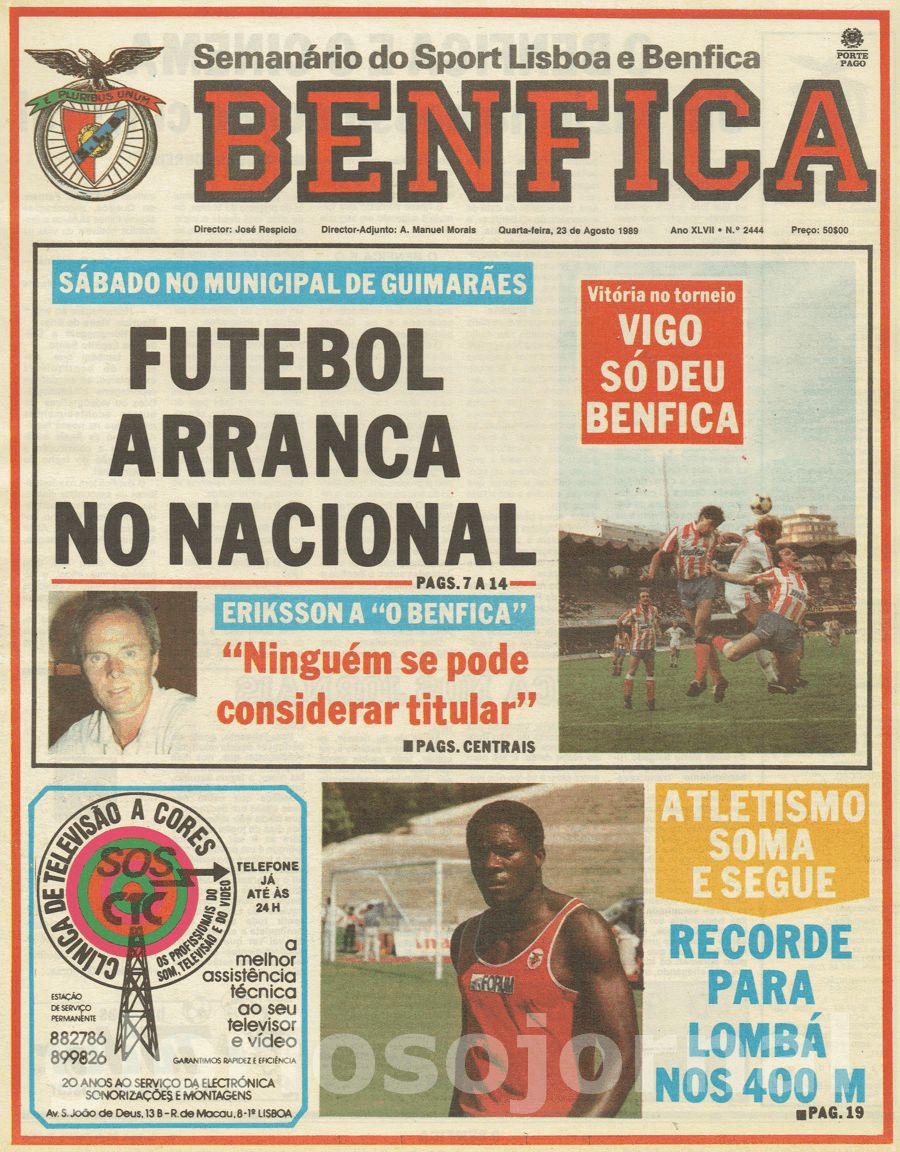 jornal o benfica 2444 1989-08-23